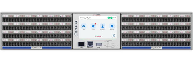 sensus (2) White Sensus patch panel with 48 front ports compatible with singlemode UPC cables. It has an LCD, NFC & builtin test tools.
